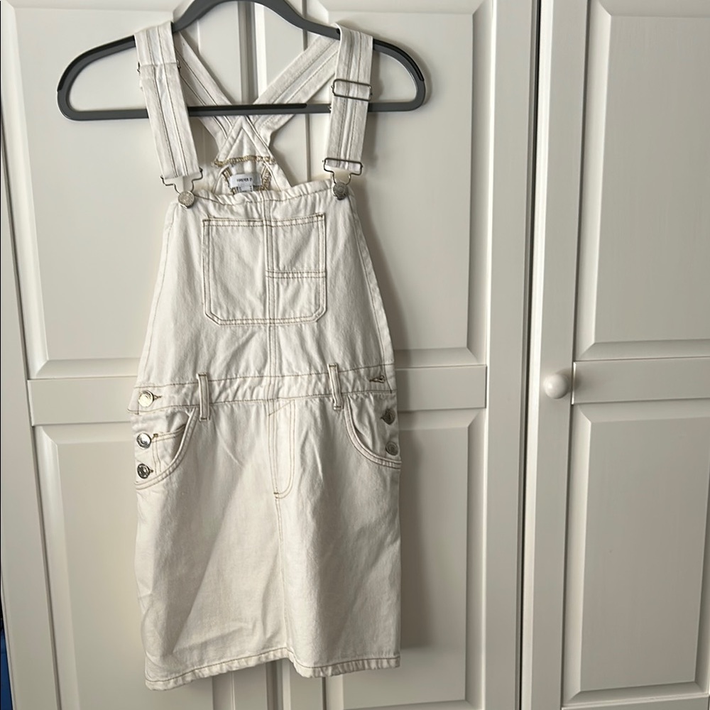 White Denim Overall Dress